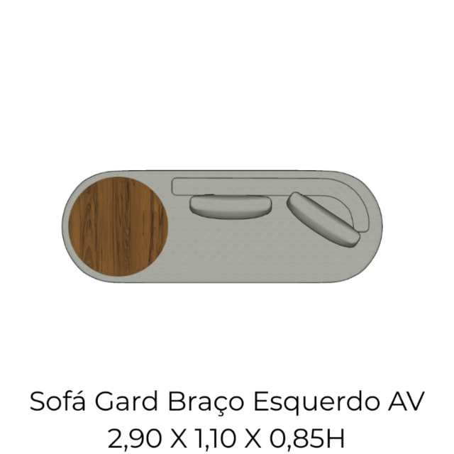 Módulo Sofá Gard 1Br. Esq. AV - 2,90 X 1,10 X 0,85H