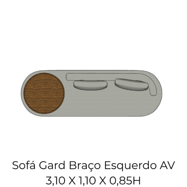 Módulo Sofá Gard 1Br. Esq. AV - 3,10 X 1,10 X 0,85H