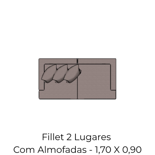 Sofa Fillet 2 Lugares 1,70 - Com Almofadao - 1,70 X 0,90