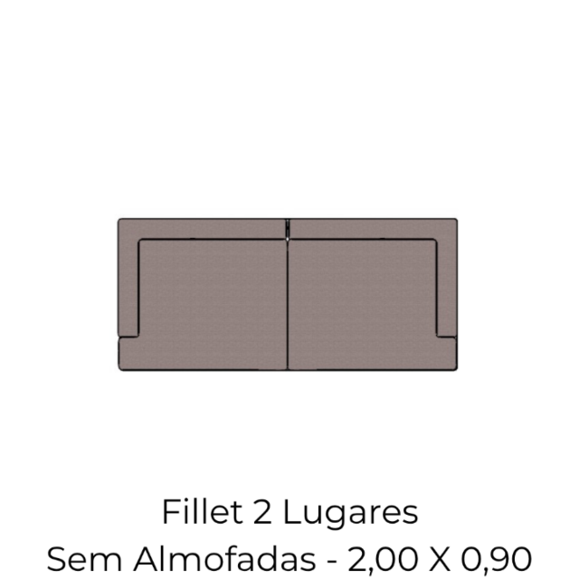 Sofa Fillet 2 Lugares 2,00 - Com Almofadao - 2,00 X 0,90