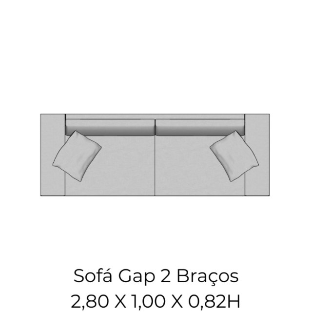 Módulo Sofá Gap 2Br. - 2,80 X 1,00 X 0,82H
