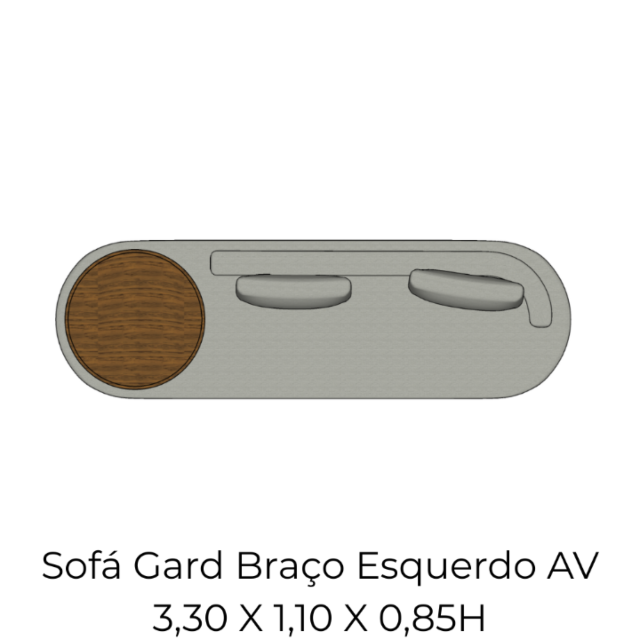 Módulo Sofá Gard 1Br. Esq. AV - 3,30 X 1,10 X 0,85H