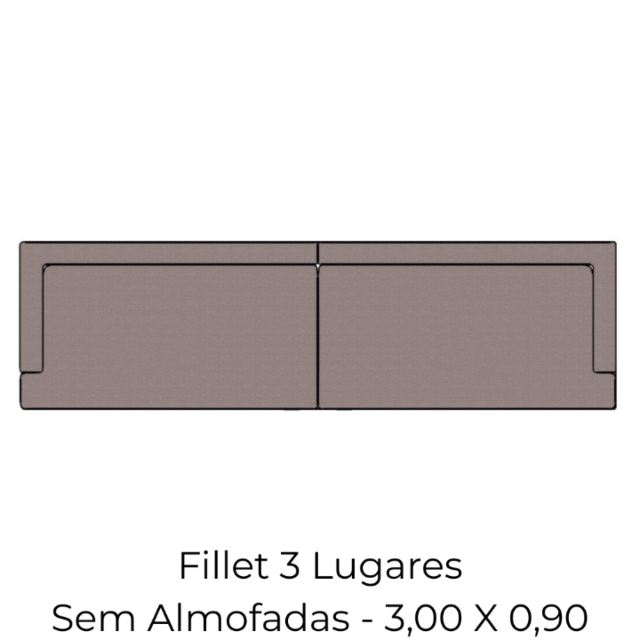 Sofá Fillet 3 Lugares - 3,20 X 0,90