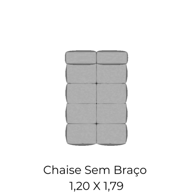Modulo Sofá Block Chaise Sem Braço - 1,20 X 1,79