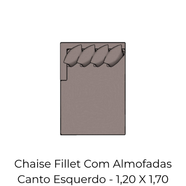 Chaise Fillet Com Almofadao Canto Esquerdo - 1,20 X 1,70