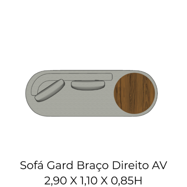 Módulo Sofá Gard 1Br. Dir. AV - 2,90 X 1,10 X 0,85H