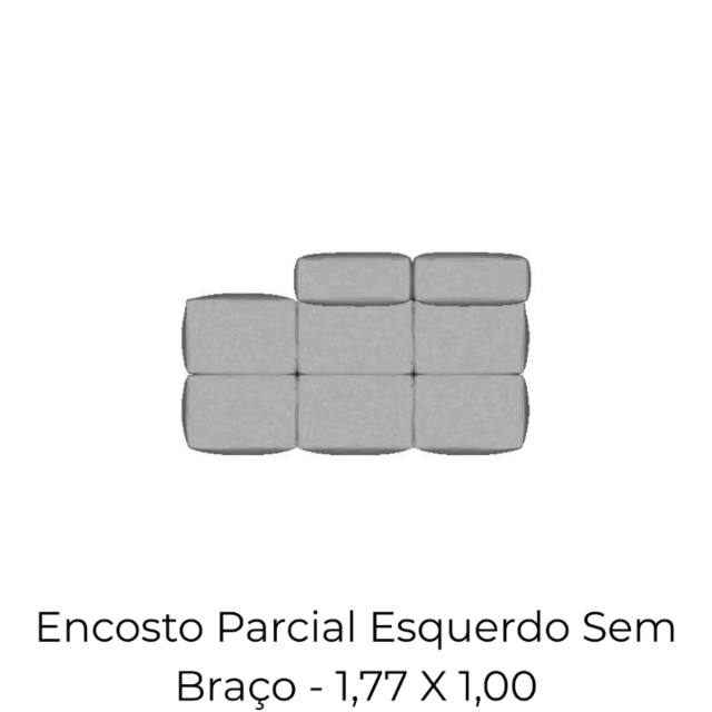 Modulo Sofá Block Encosto Parcial Esquerdo Sem Braço - 1,77 X 1,00