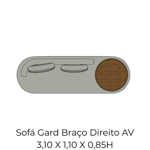 Módulo Sofá Gard 1Br. Dir. AV - 3,10 X 1,10 X 0,85H