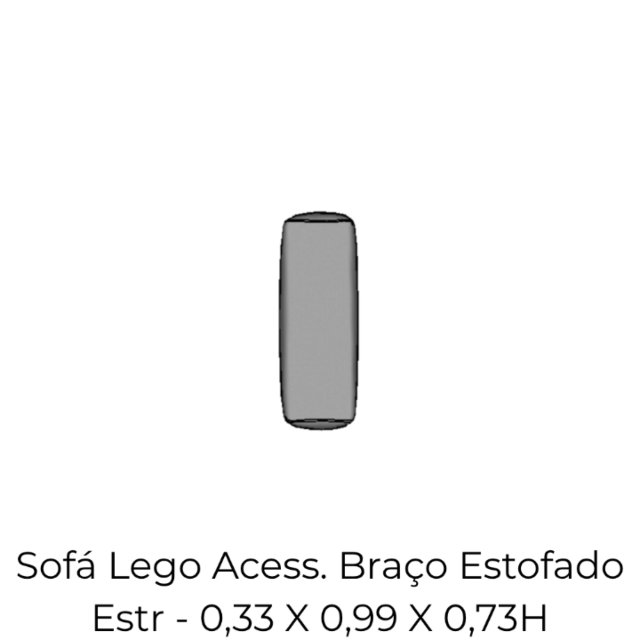 Modulo Sofá Lego Acess. Braço Estofado Estr - ABEE 0,33 X 0,99 X 0,73H