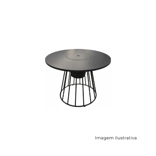 Mesa Auxiliar Biarritz Redonda Granito Com Balde SR1728