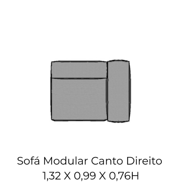 Modulo Sofá Modular Canto Direito - CD3 1,32 X 0,99 X 0,76H