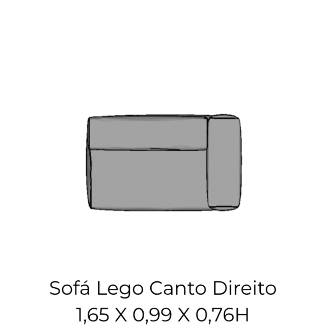 Modulo Sofá Lego Canto Direito - CD5 1,65 X 0,99 X 0,76H