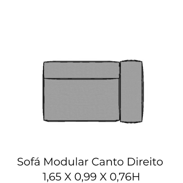 Modulo Sofá Modular Canto Direito - CD5 1,65 X 0,99 X 0,76H