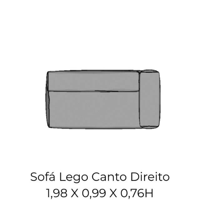Modulo Sofá Lego Canto Direito - CD7 1,98 X 0,99 X 0,76H