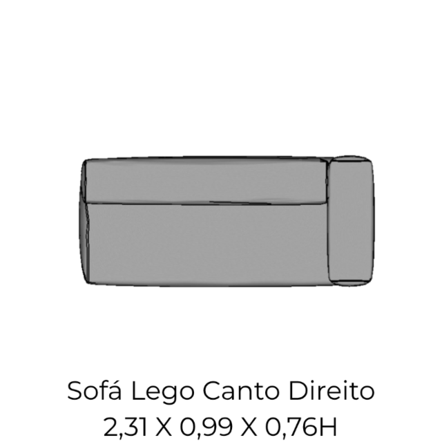 Modulo Sofá Lego Canto Direito - CD9 2,31 X 0,99 X 0,76H