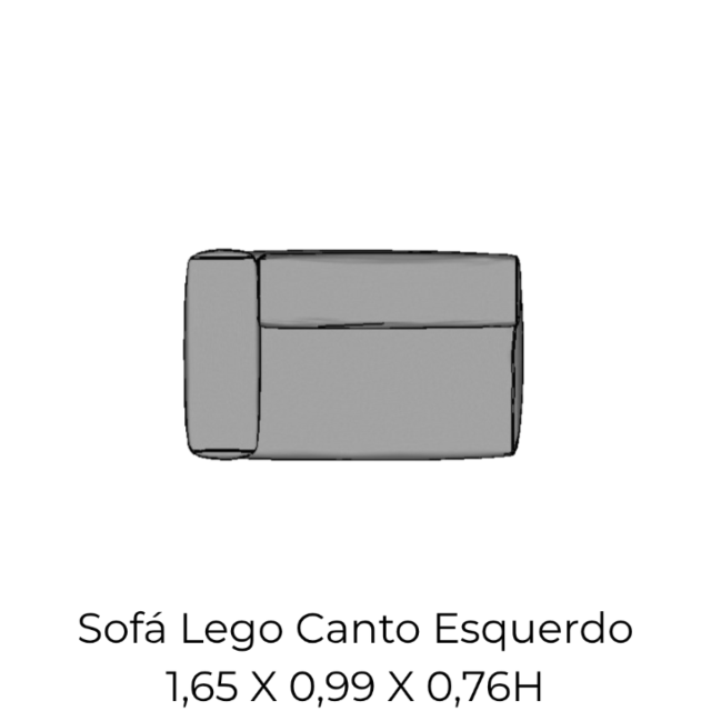 Modulo Sofá Lego Canto Esquerdo - CE5 1,65 X 0,99 X 0,76H