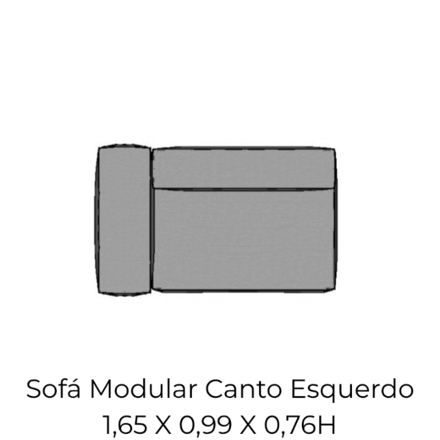 Modulo Sofá Modular Canto Esquerdo - CE5 1,65 X 0,99 X 0,76H