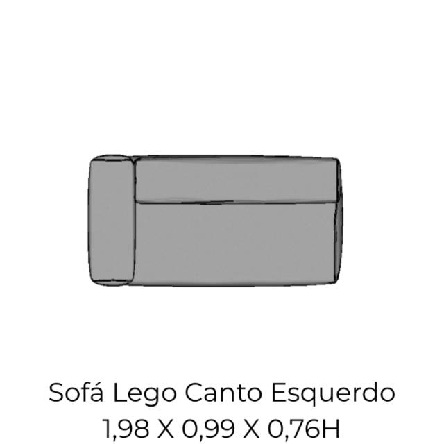 Modulo Sofá Lego Canto Esquerdo - CE7 1,98 X 0,99 X 0,76H