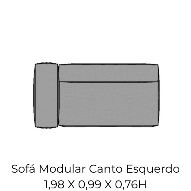 Modulo Sofá Modular Canto Esquerdo - CE7 1,98 X 0,99 X 0,76H