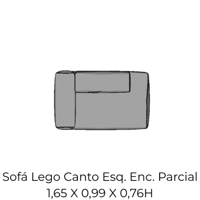 Modulo Sofá Lego Canto Esquerdo Encosto Parcial - CEEP5 1,65 X 0,99 X 0,76H