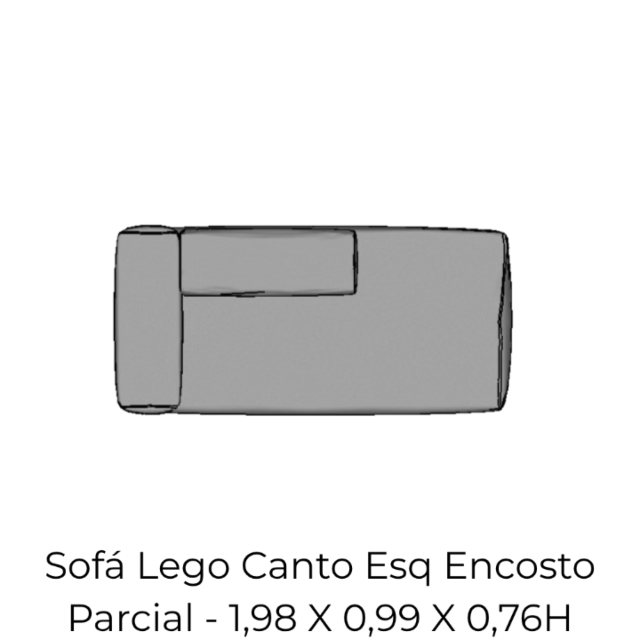 Modulo Sofá Lego Canto Esq Encosto Parcial - CEEP7 1,98 X 0,99 X 0,76H