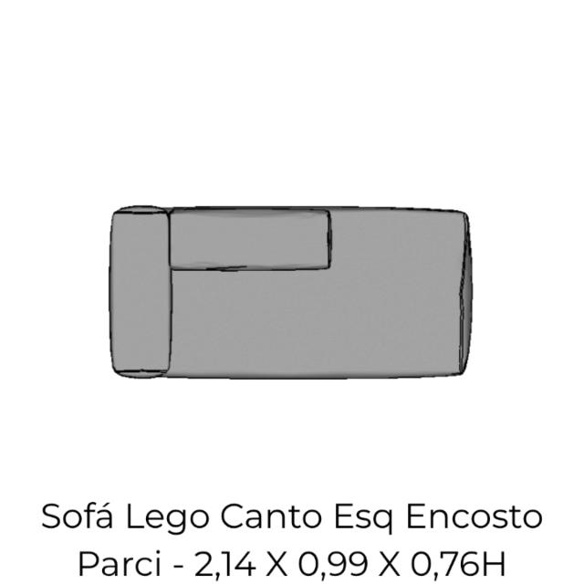Modulo Sofá Lego Canto Esq Encosto Parci - CEEP8 2,14 X 0,99 X 0,76H