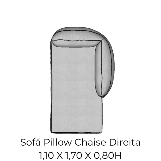 Modulo Sofá Pillow Chaise Direita - CHD110 1,10 X 1,70 X 0,80H