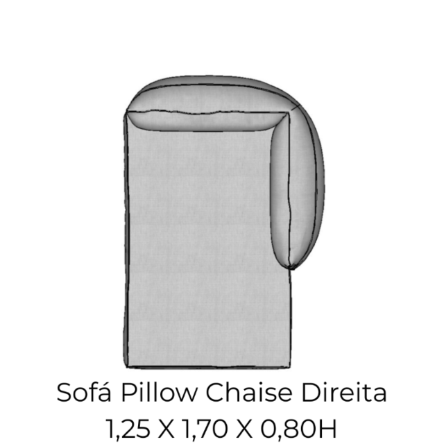 Modulo Sofá Pillow Chaise Direita - CHD125 1,25 X 1,70 X 0,80H