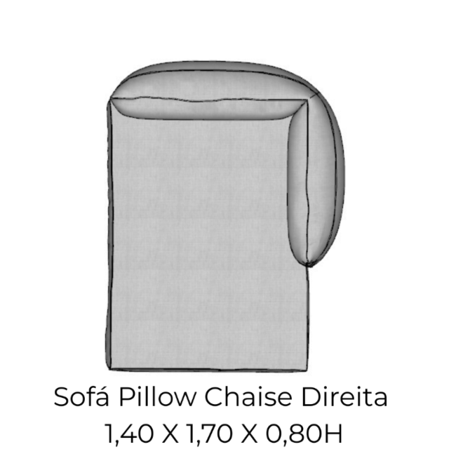 Modulo Sofá Pillow Chaise Direita - CHD140 1,40 X 1,70 X 0,80H