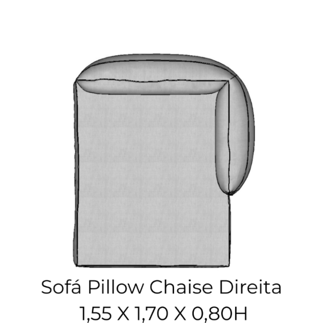 Modulo Sofá Pillow Chaise Direita - CHD155 1,55 X 1,70 X 0,80H