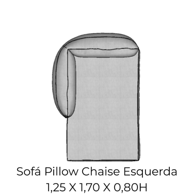 Modulo Sofá Pillow Chaise Esquerda - CHE125 1,25 X 1,70 X 0,80H