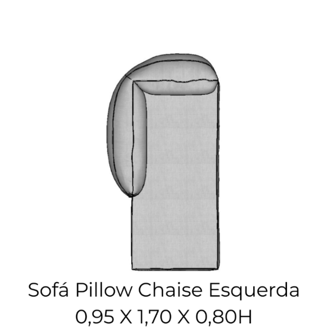 Modulo Sofá Pillow Chaise Esquerda - CHE95 0,95 X 1,70 X 0,80H