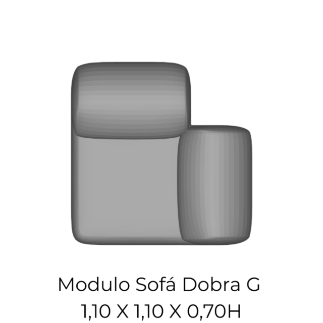 Modulo Sofá Dobra Canto - 1,10 X 1,10 X 0,70H