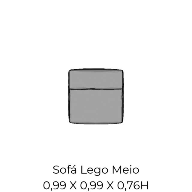 Modulo Sofá Lego Meio - M1 0,99 X 0,99 X 0,76H