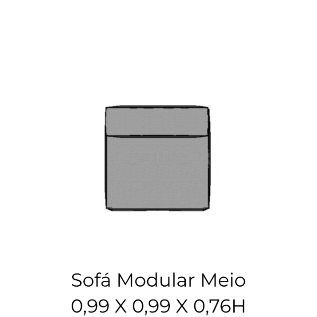 Modulo Sofá Modular Meio - M1 0,99 X 0,99 X 0,76H