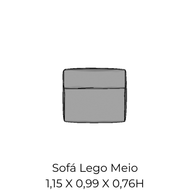 Modulo Sofá Lego Meio - M2 1,15 X 0,99 X 0,76H