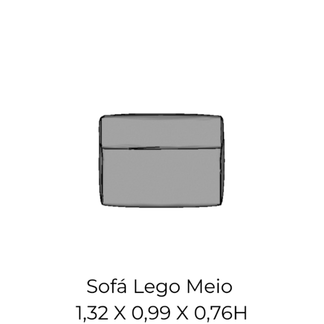 Modulo Sofá Lego Meio - M3 1,32 X 0,99 X 0,76H
