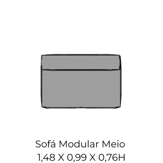 Modulo Sofá Modular Meio - M4 1,48 X 0,99 X 0,76H