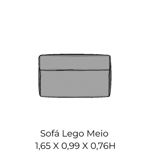 Modulo Sofá Lego Meio - M5 1,65 X 0,99 X 0,76H