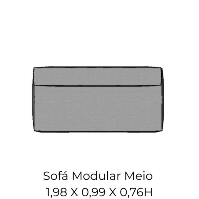 Modulo Sofá Modular Meio - M7 1,98 X 0,99 X 0,76H