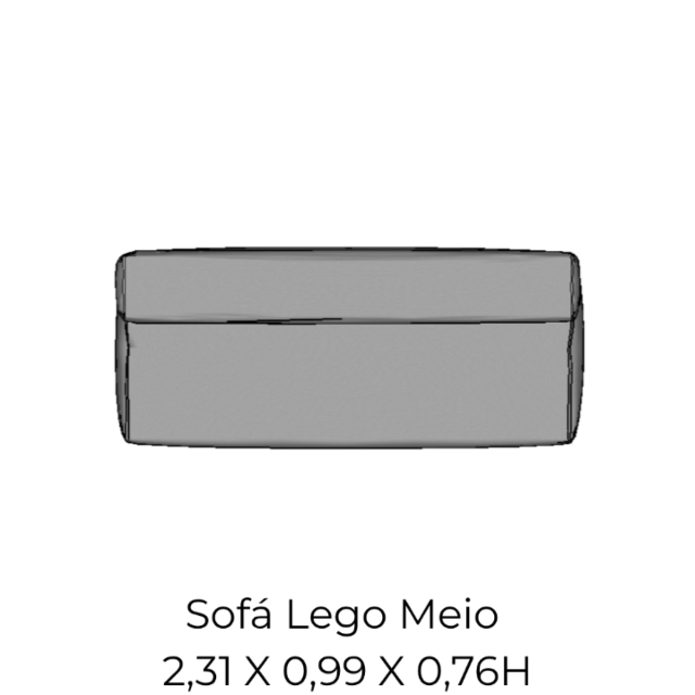 Modulo Sofá Lego Meio - M9 2,31 X 0,99 X 0,76H