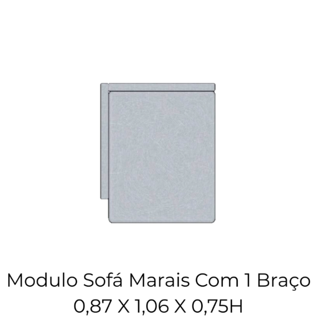 Modulo Sofá Marais Com 1 Braço - 0,87 X 1,06 X 0,75H