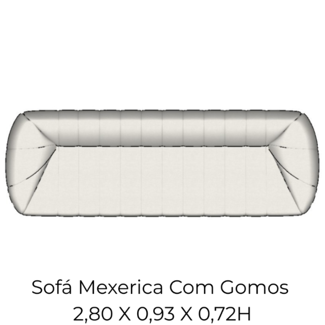 Sofá Mexerica Com Gomos - 2,80 X 0,93 X 0,72H