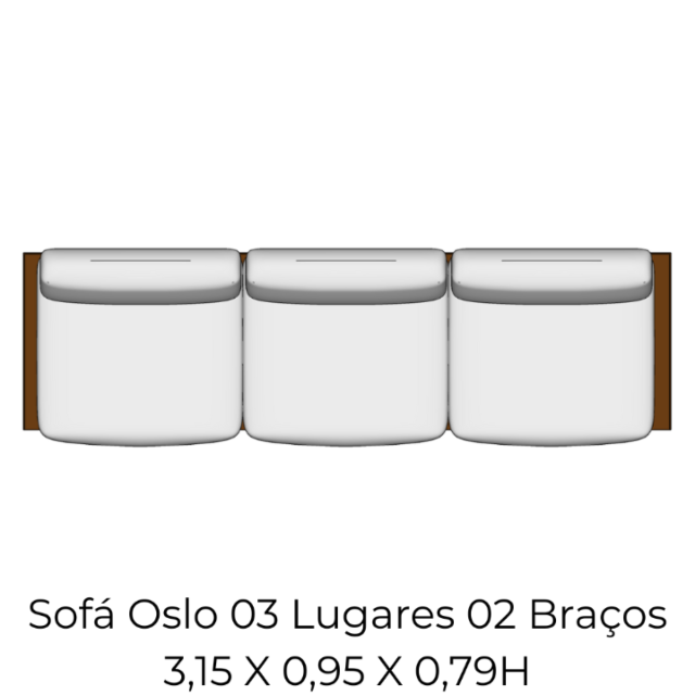 Modulo Sofá Oslo 03 Lugares 02 Braços - 3,15 X 0,95 X 0,79H