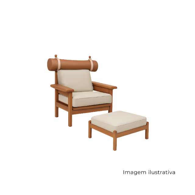 Poltrona Carmel com Banqueta SR1349