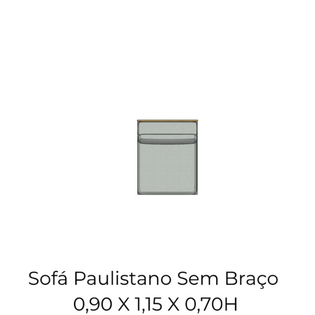 Módulo Sofá Paulistano Sem Braço - 0,90 X 1,15 X 0,70H