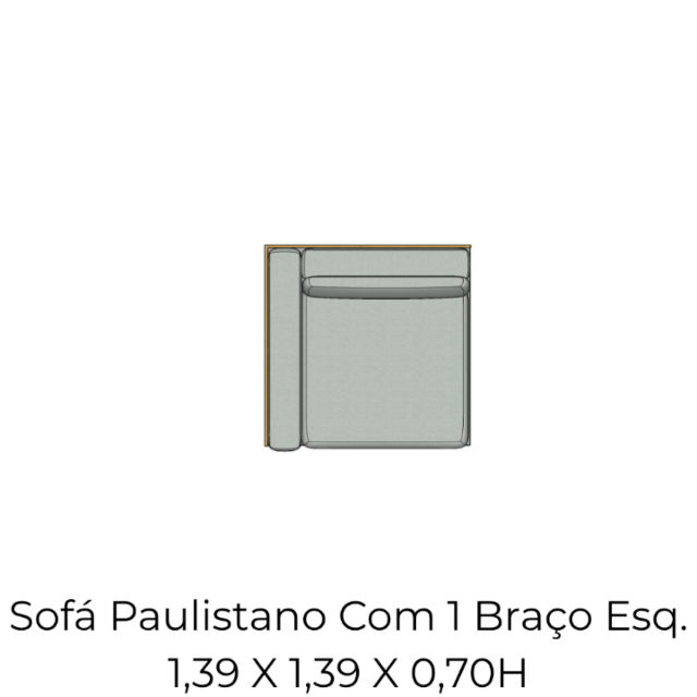 Módulo Sofá Paulistano Com 1 Braço Dir. - 1,39 X 1,39 X 0,70H