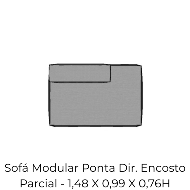 Modulo Sofá Modular Ponta Dir Encost Parcial - PDEP4 1,48 X 0,99 X 0,76H
