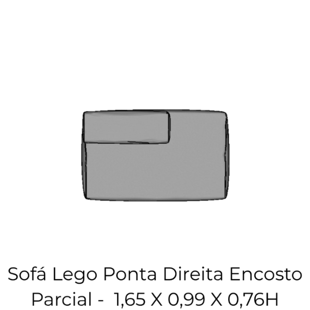 Modulo Sofá Lego Ponta Dir Encost Parci - PDEP5 1,65 X 0,99 X 0,76H
