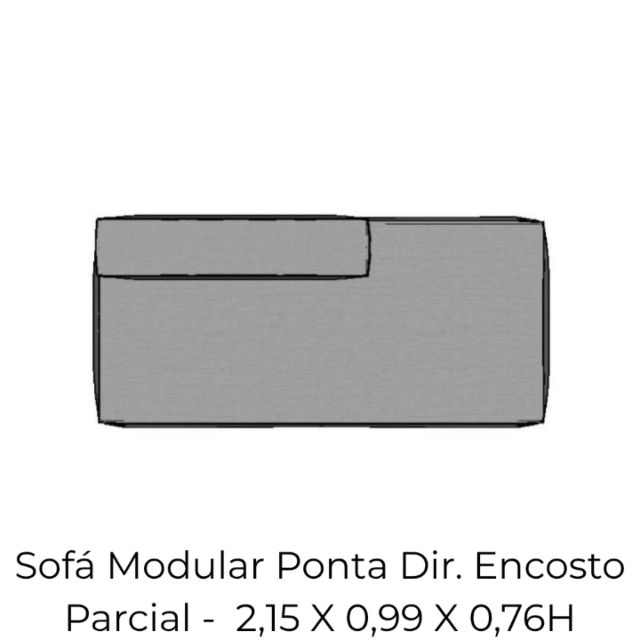 Modulo Sofá Modular Ponta Dir Encosto Parcial - PDEP8 2,15 X 0,99 X 0,76H